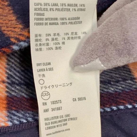 🧥 HOLLÍSTER WOOL PLAID JACKET