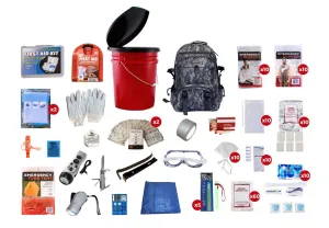 10 Person Survival Kit (72  Hours) with Camo Backpack