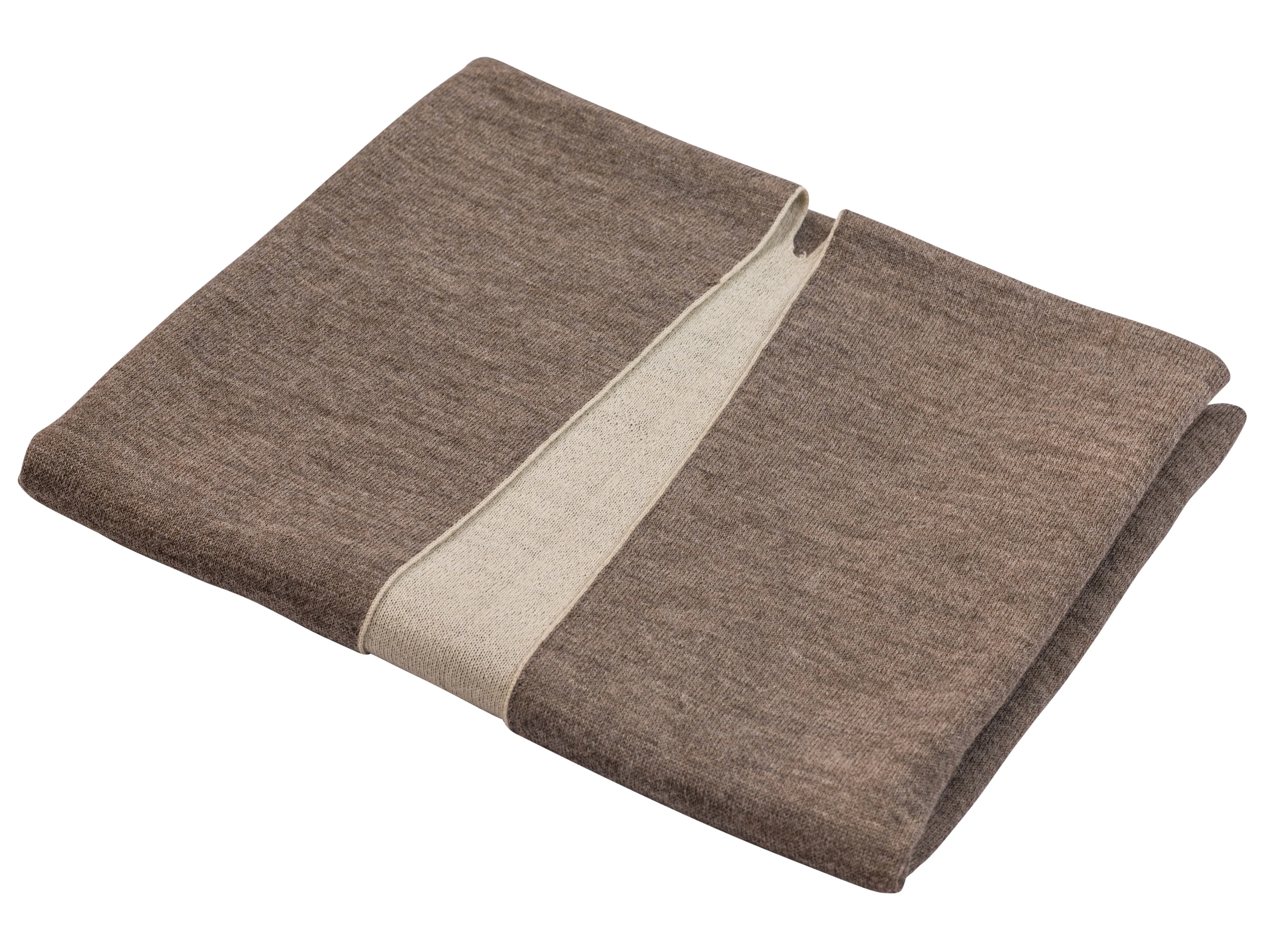 100% Alpaca Wool Ruana Wrap (Tan and White)
