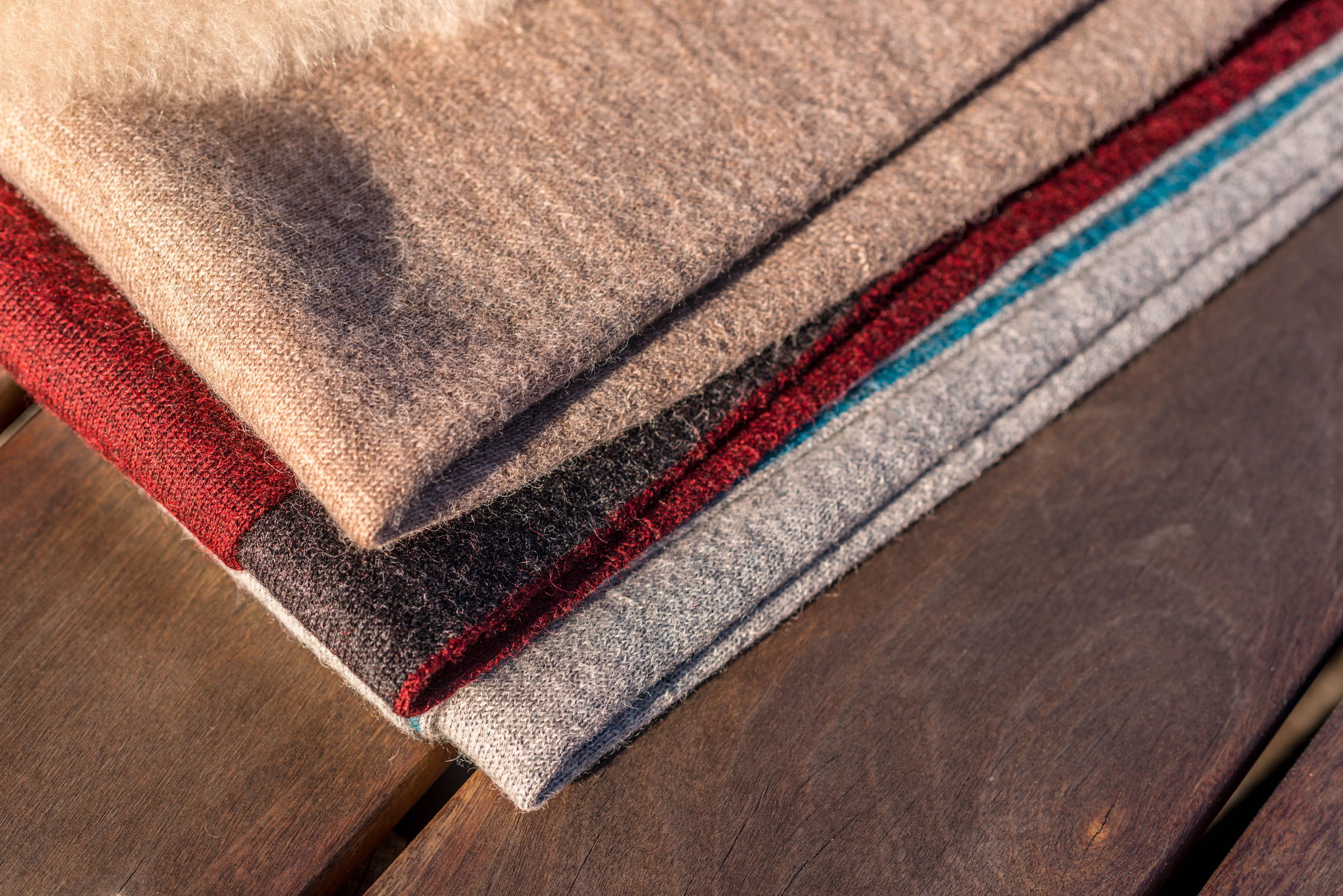 100% Alpaca Wool Ruana Wrap (Tan and White)