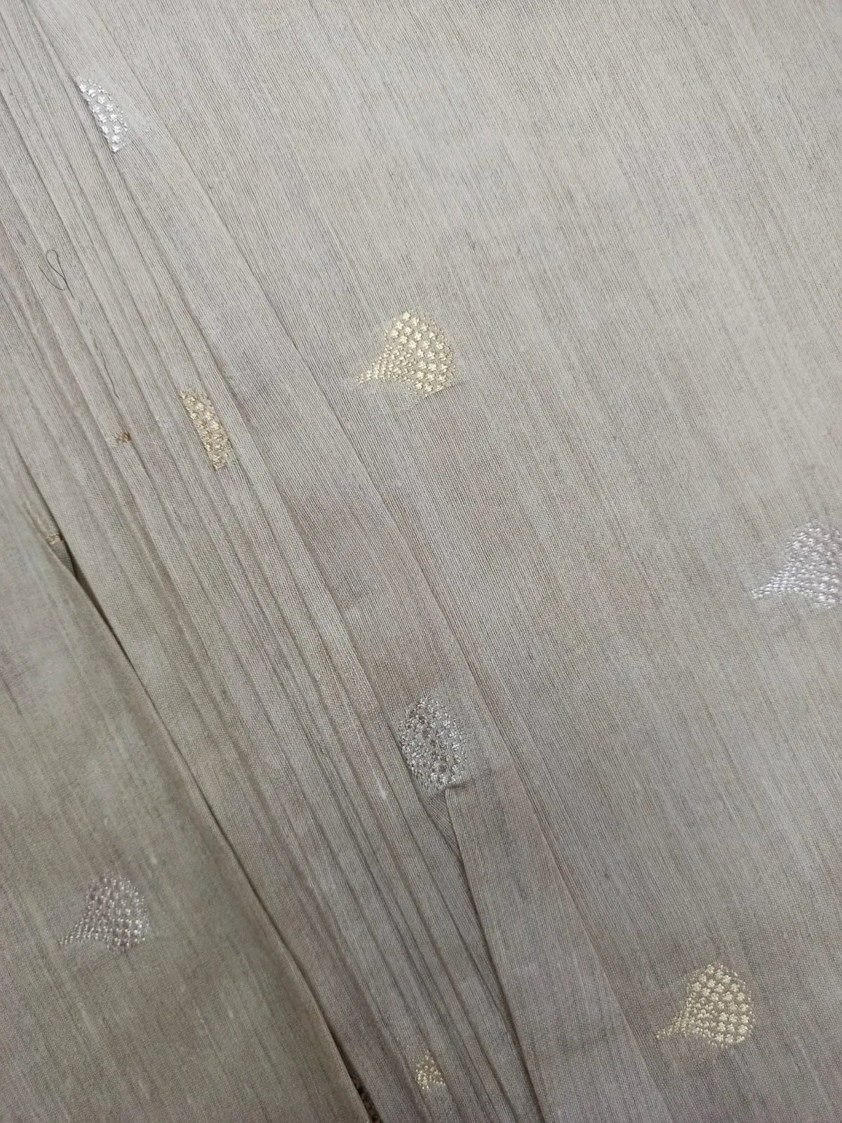 100% Pure Muga Tussar Silk Handloom With Minutely Woven Buttis