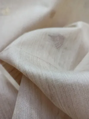 100% Pure Muga Tussar Silk Handloom With Minutely Woven Buttis