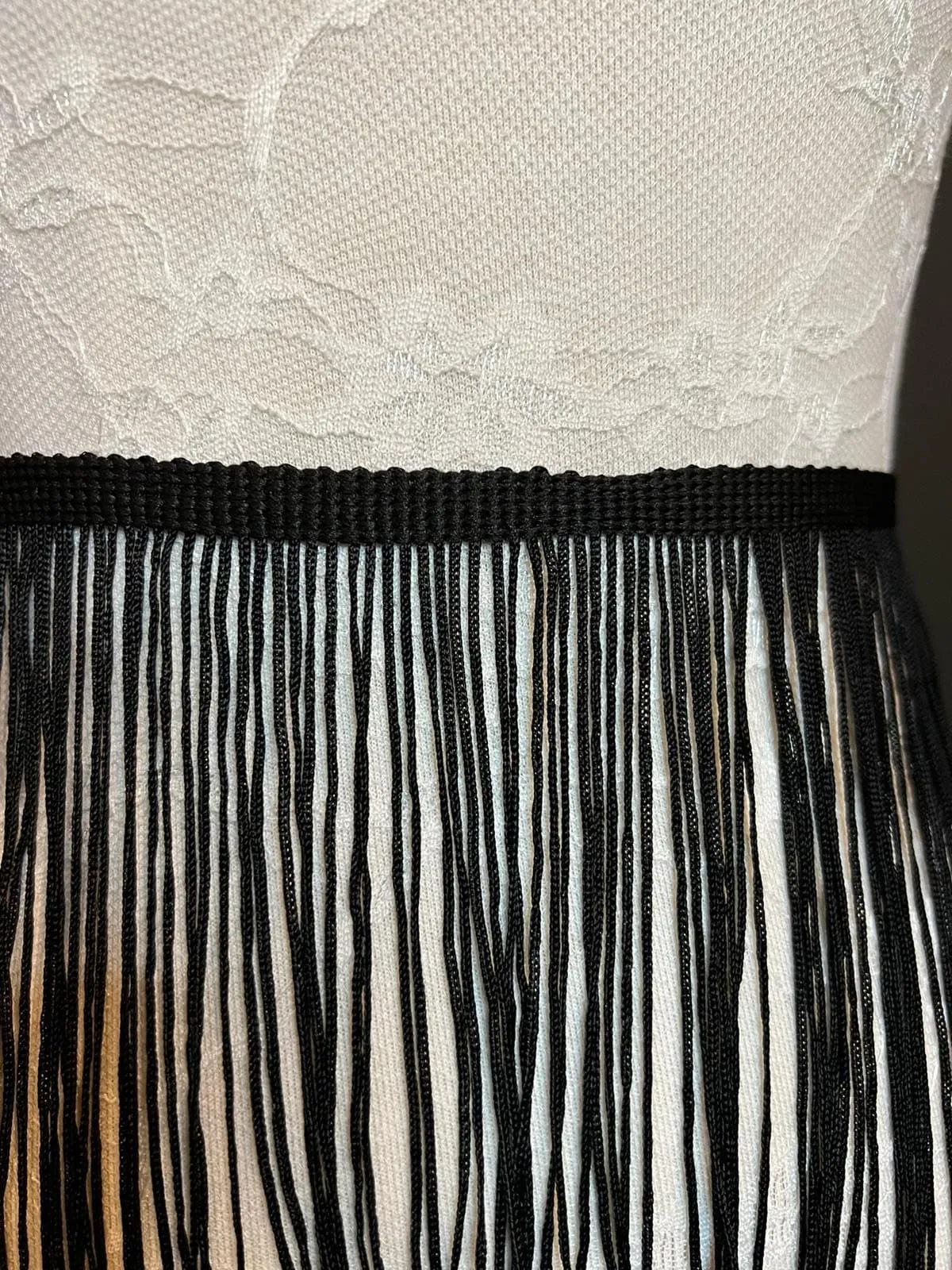 12” Wide Fringe Trim, 30cm Wide Fringe Trimming, Black, Tassel Trim, Fashion Fringe