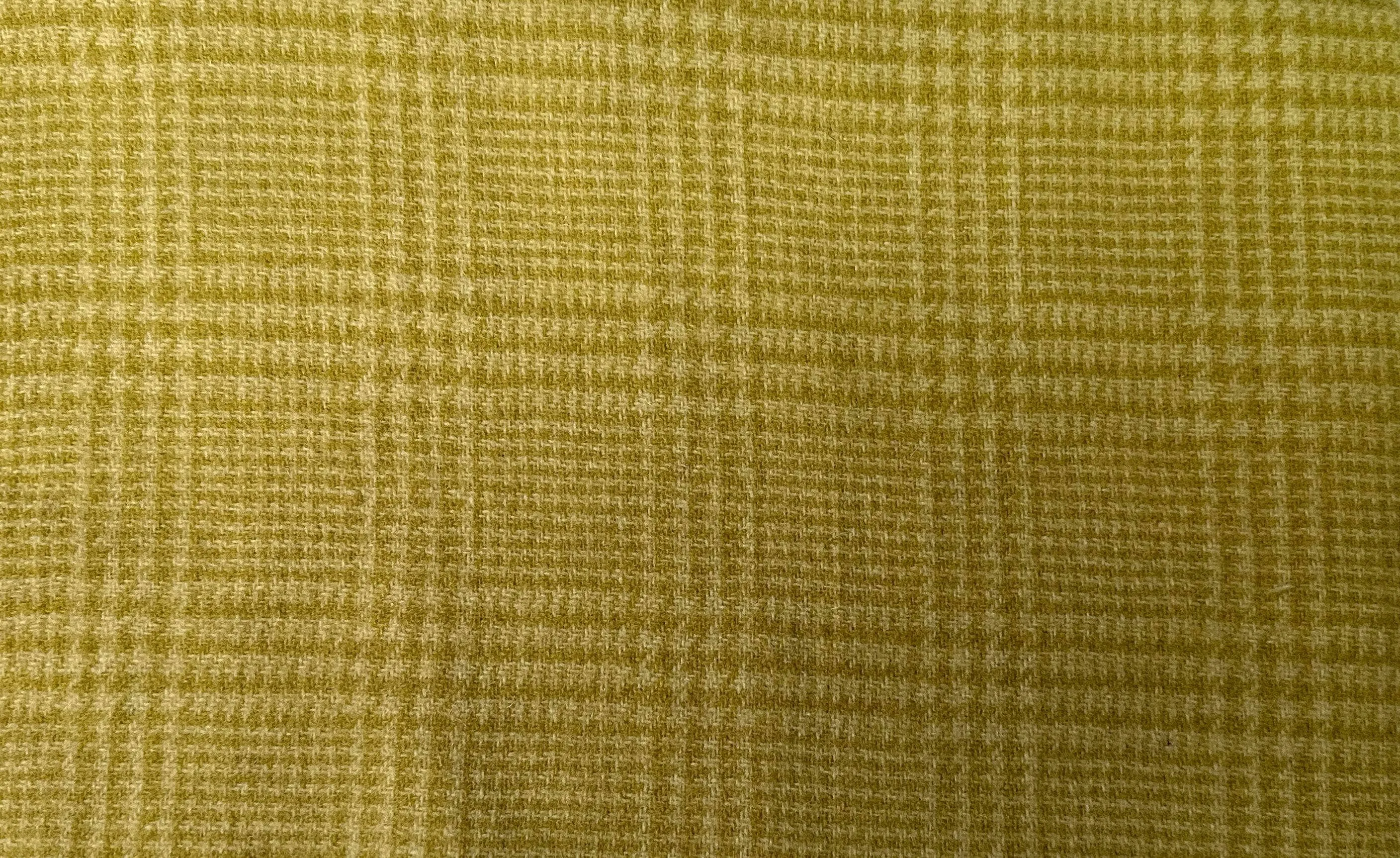 $14 Wool Cloth Swatch - European Plaid - Limey Crema