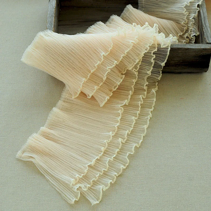 15cm Width x 180cm Length 3-layer Ruffled Lace Fabric