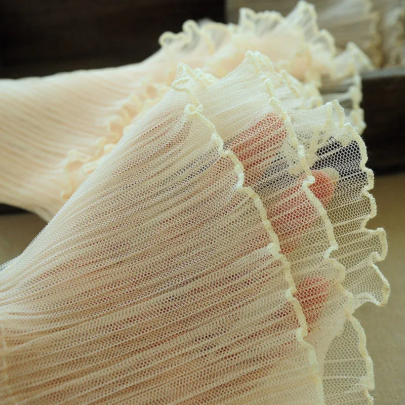 15cm Width x 180cm Length 3-layer Ruffled Lace Fabric