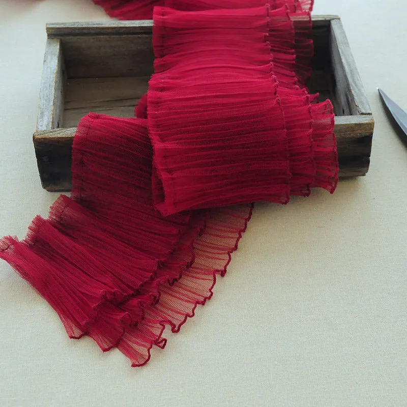 15cm Width x 180cm Length 3-layer Ruffled Lace Fabric