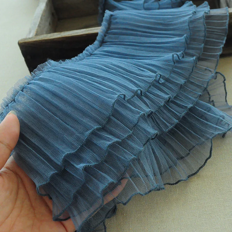 15cm Width x 180cm Length 3-layer Ruffled Lace Fabric