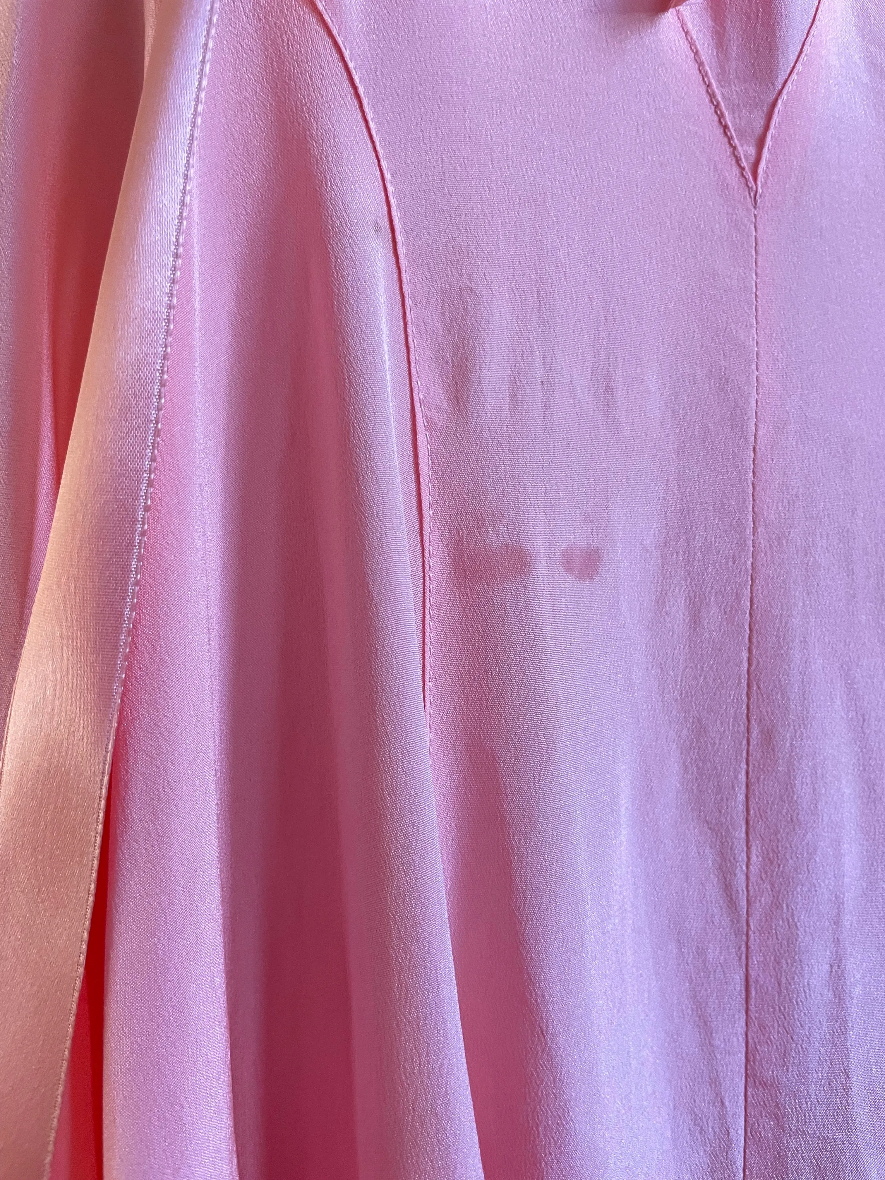 1920s/1930s Shocking Pink Ruffled Puff Sleeve Dress