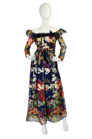 1960s Oscar De La Renta Ruffled Gown