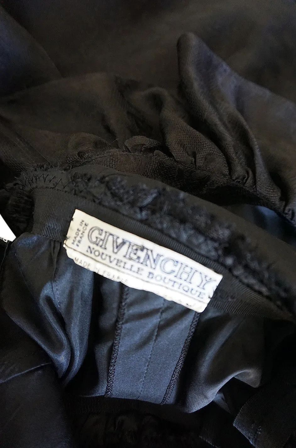 1970s Givenchy One Shoulder Black Silk Cocktail Dress