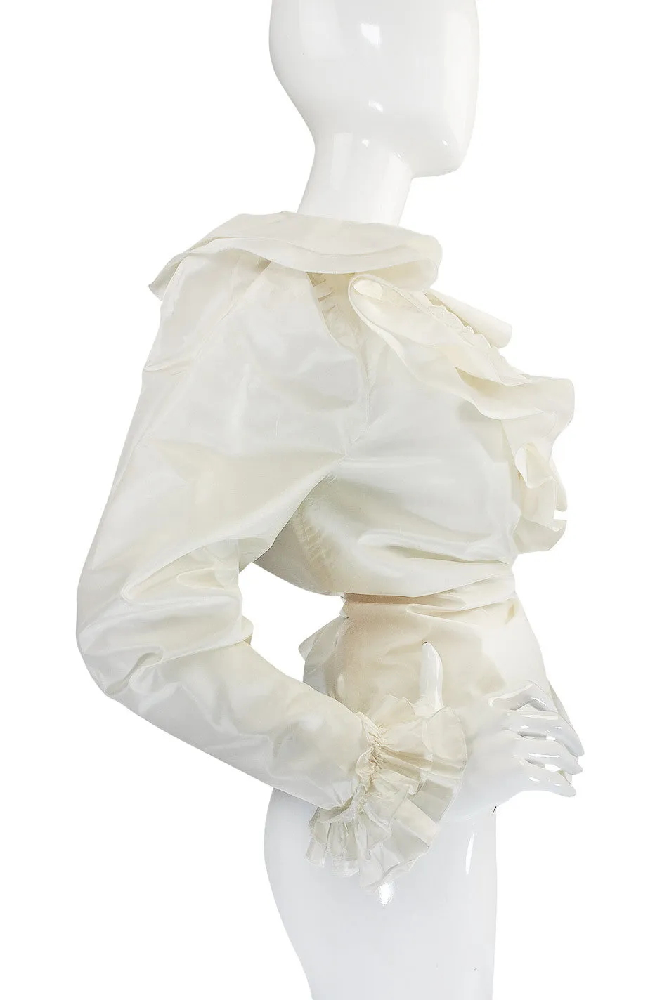 1970s Guy LaRoche Silk Taffeta Wrap Top