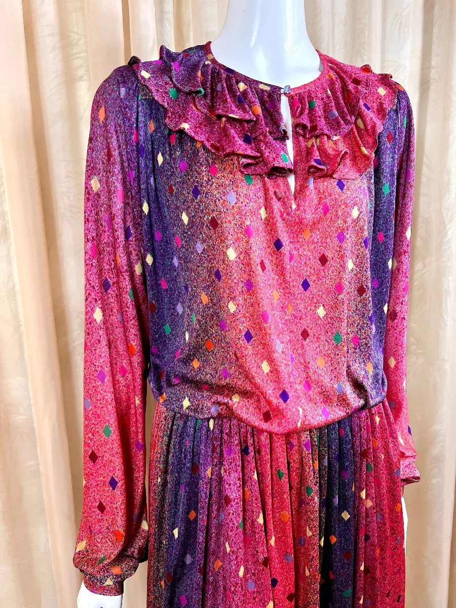1970's Missoni Diamond Clown Dress