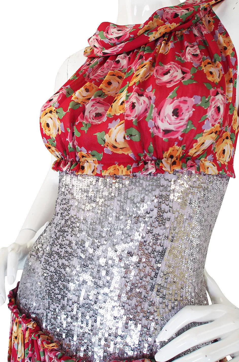1990s Silk & Sequin Dolce and Gabbana dress