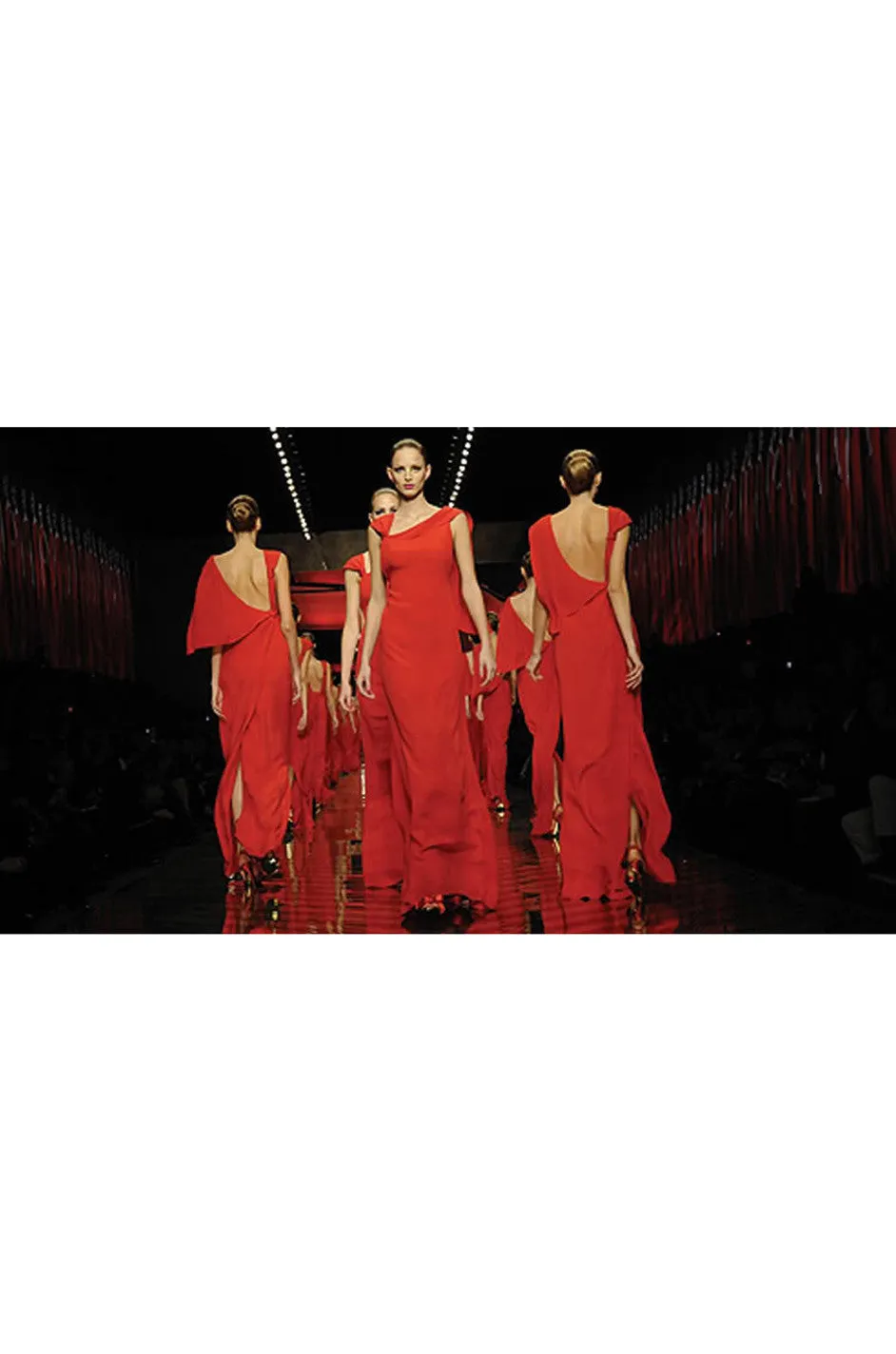 1990s Valentino Plunged Back Red Ruffled Silk Chiffon Dress