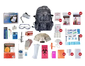 2 Person Elite Survival Kit (72  Hours) - Camo Backpack