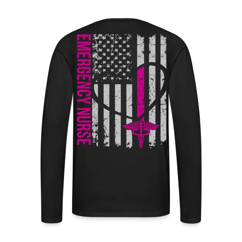 3468098393 ER Nurse Flag Men's Premium Long Sleeve T-Shirt