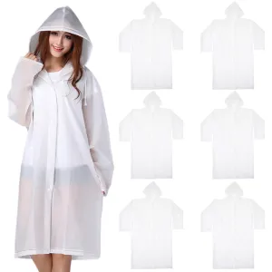 6 Waterproof Ponchos with Hood