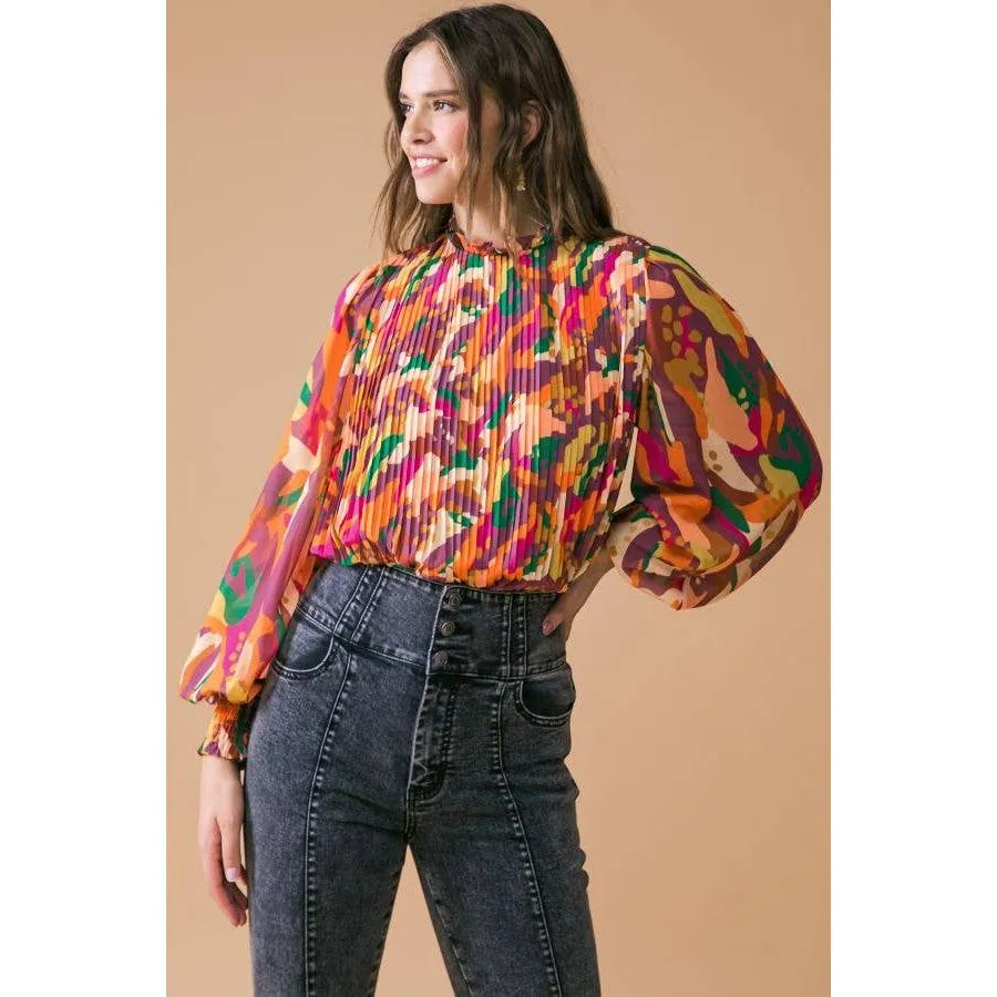 A printed woven top by Flying Tomato