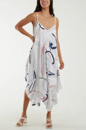 Abstract Cami Hanky Hem Dress