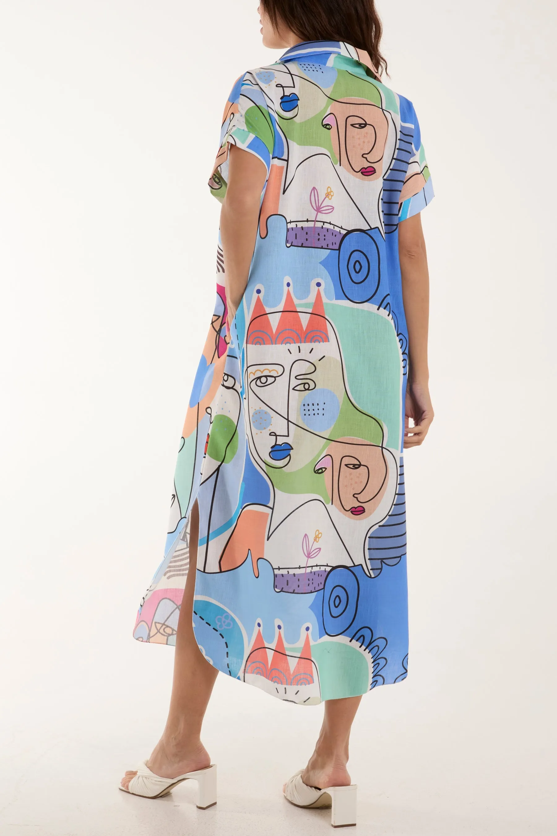 Abstract Queen Collar Midi Dress
