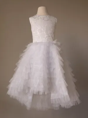 Adele Ruffled Midi Dress | Luxury Flower Girl Dress