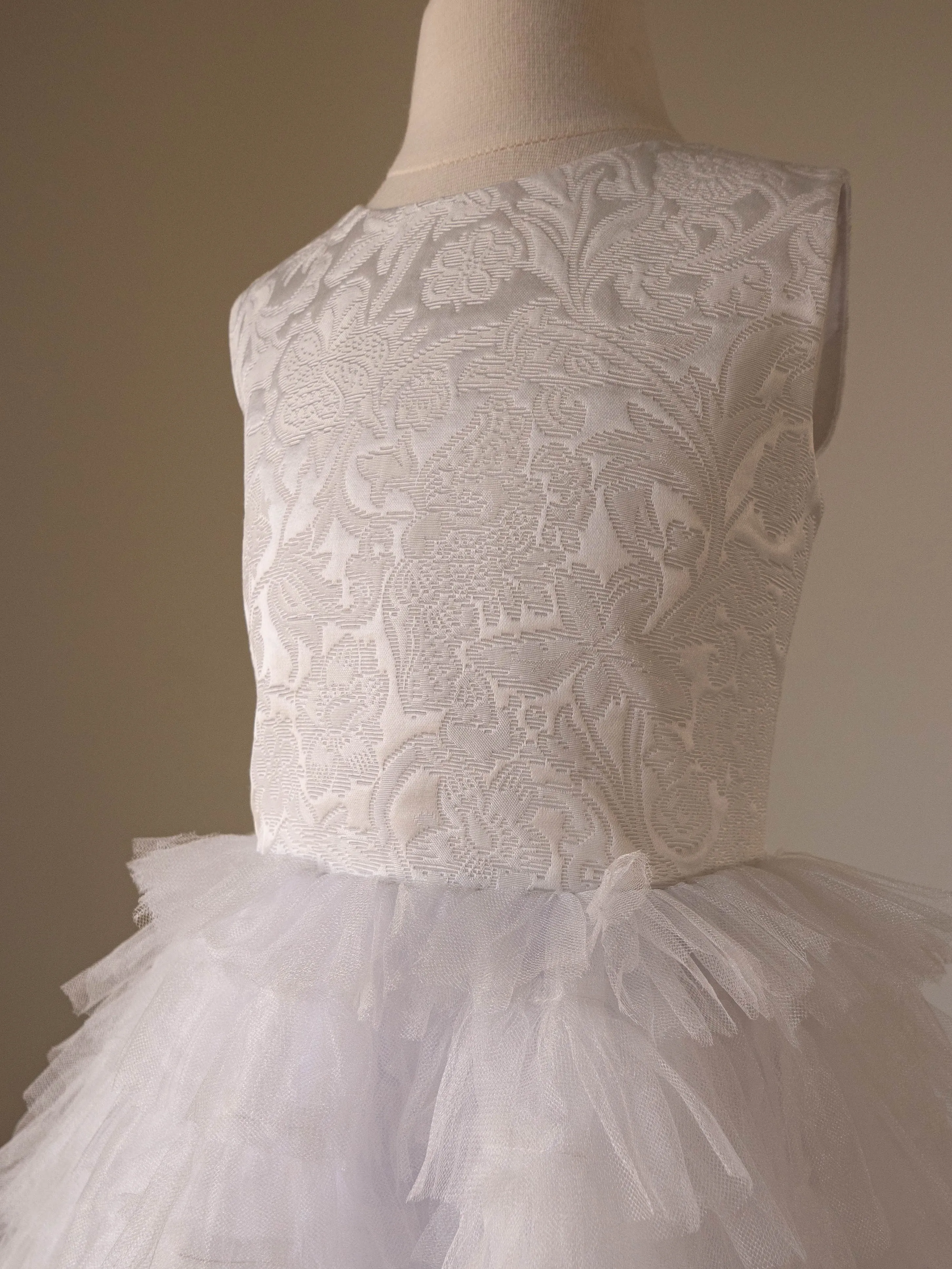 Adele Ruffled Midi Dress | Luxury Flower Girl Dress