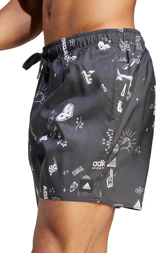 adidas Brand Love CLX Mens Swim Shorts - Grey