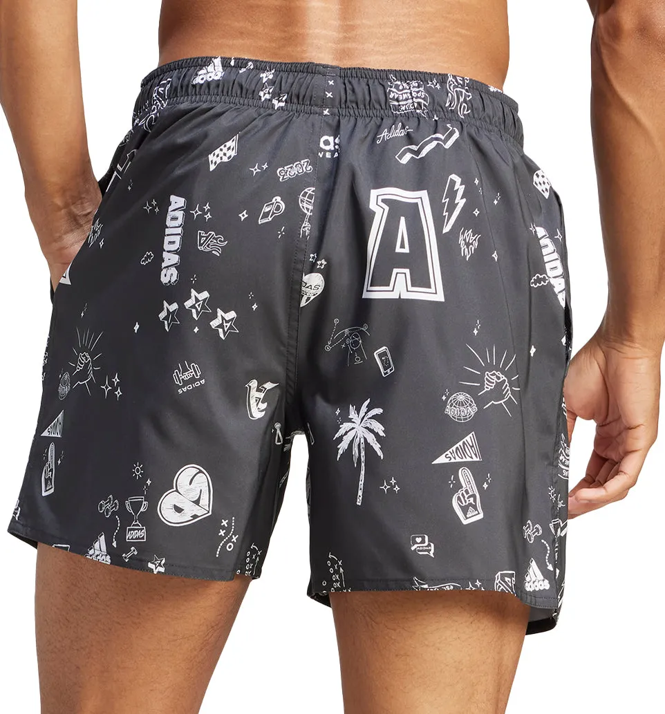 adidas Brand Love CLX Mens Swim Shorts - Grey