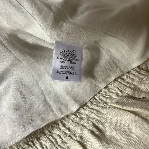 A.L.C. Linen &amp; Silk Ruffle Wrap Mini Skirt. Size 0.