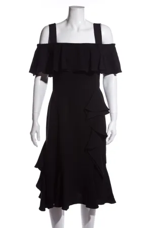 Alexander McQueen Black Ruffled Dress SZ 42