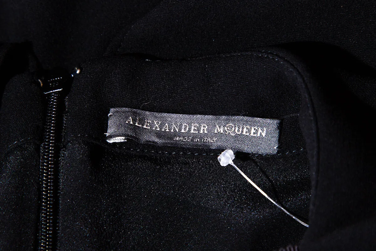 Alexander McQueen Black Ruffled Dress SZ 42