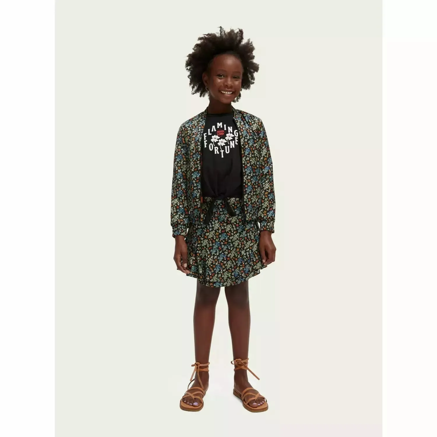 All-Over Printed Volant Skirt