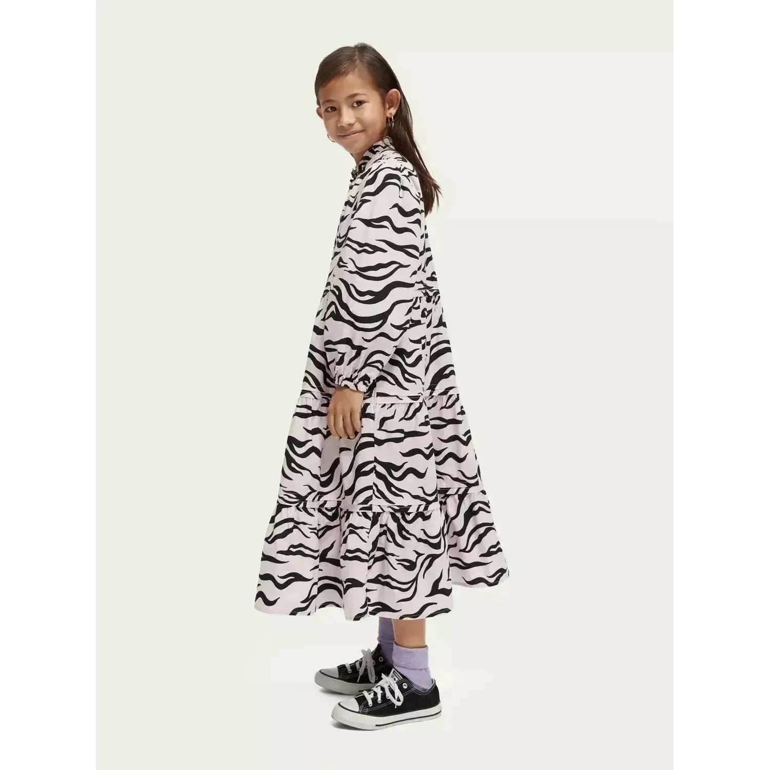 All-Over Printed Voluminous Dress