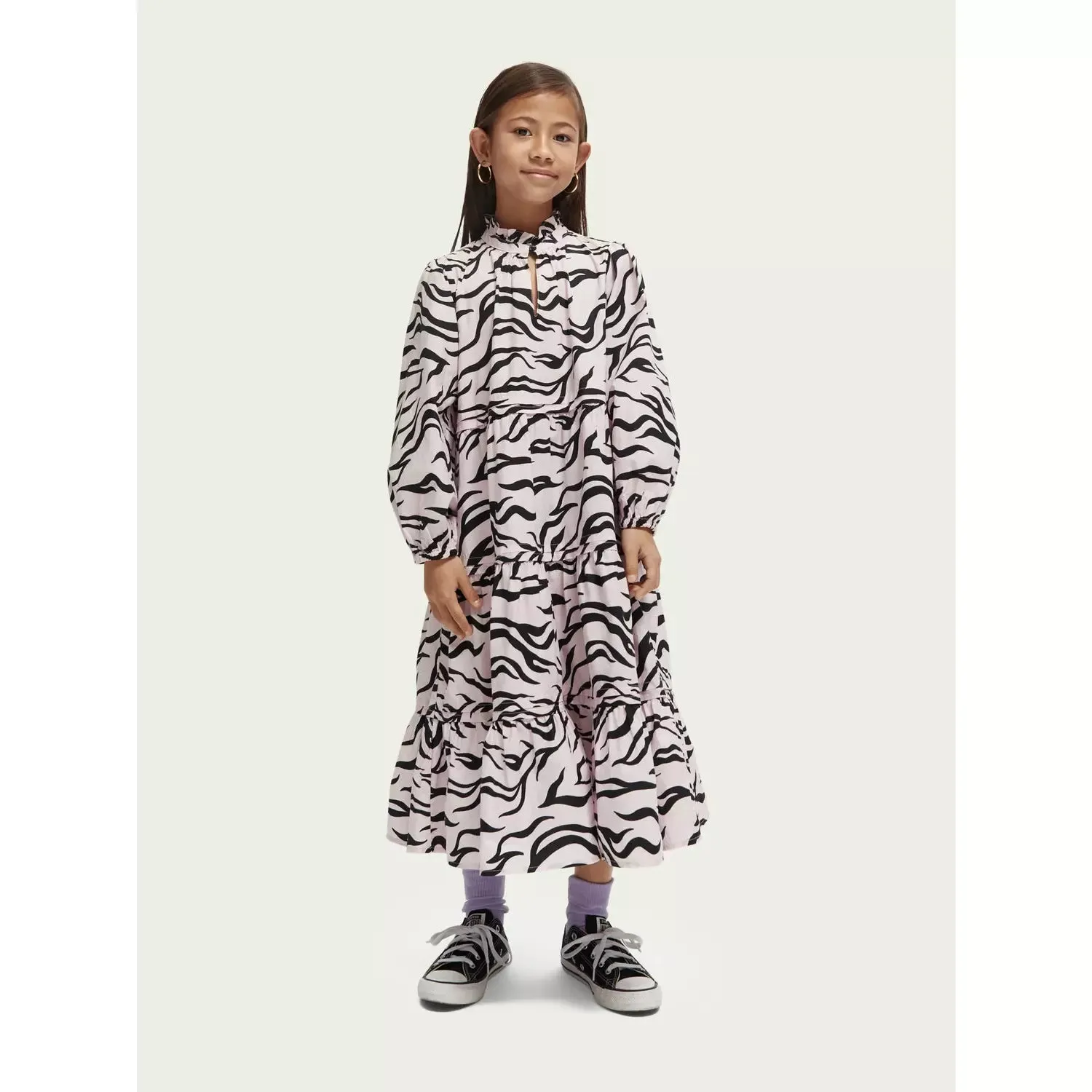 All-Over Printed Voluminous Dress