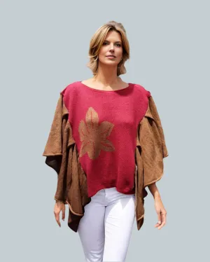 Alpaca Baby Poncho Carnation Design