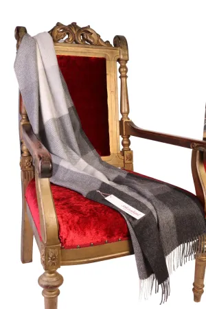 Alpaca Throw - Gray Plaid