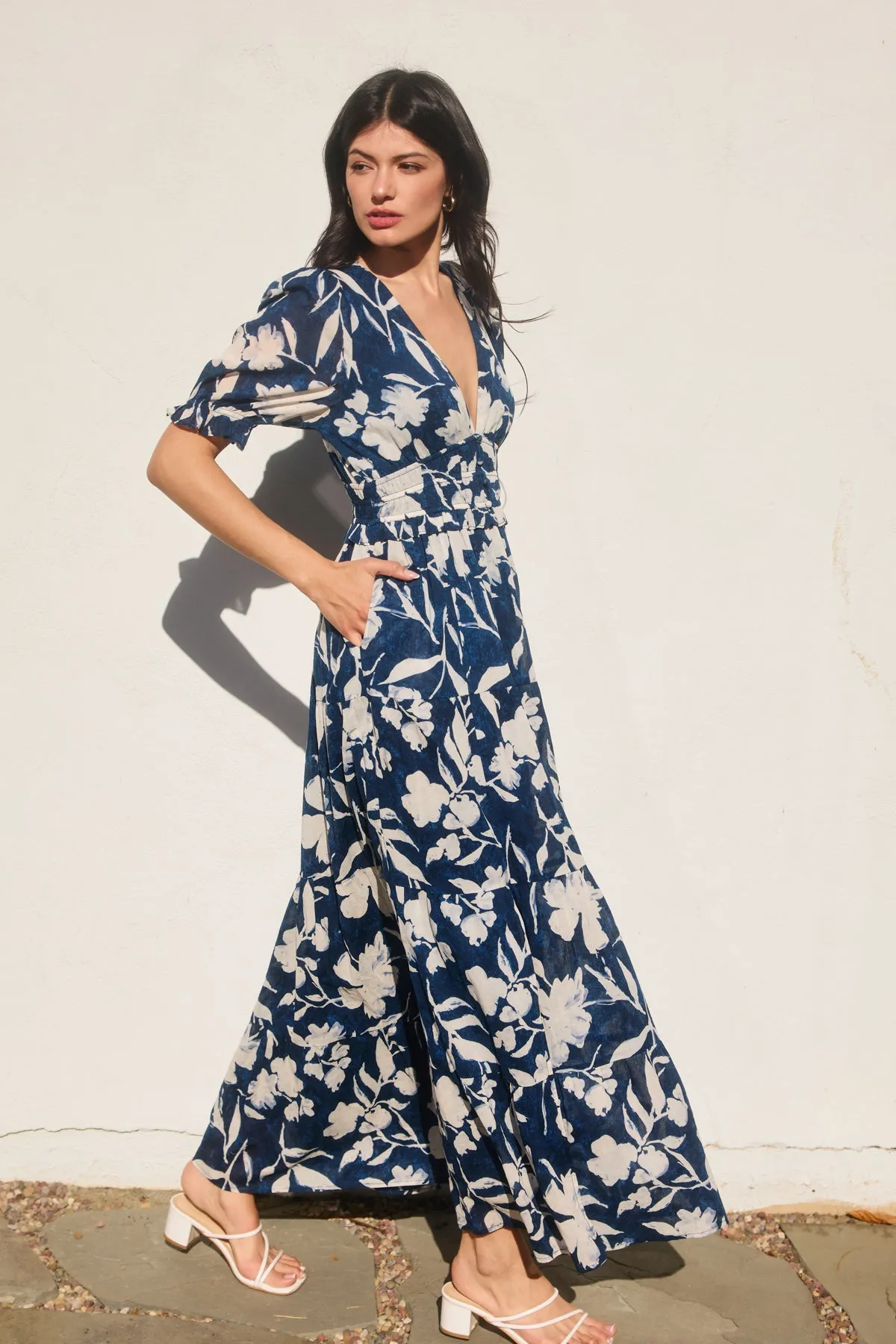 Amabel Cinched Waist Maxi Dress
