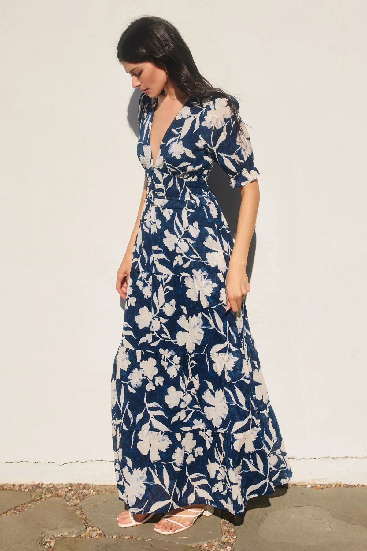 Amabel Cinched Waist Maxi Dress