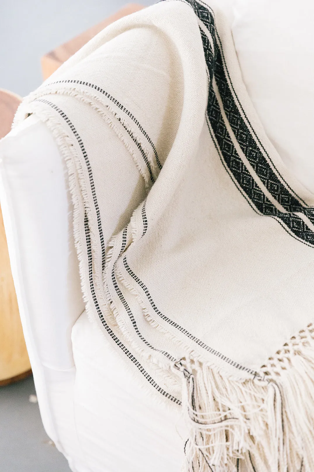 Andes Throw | Black on White