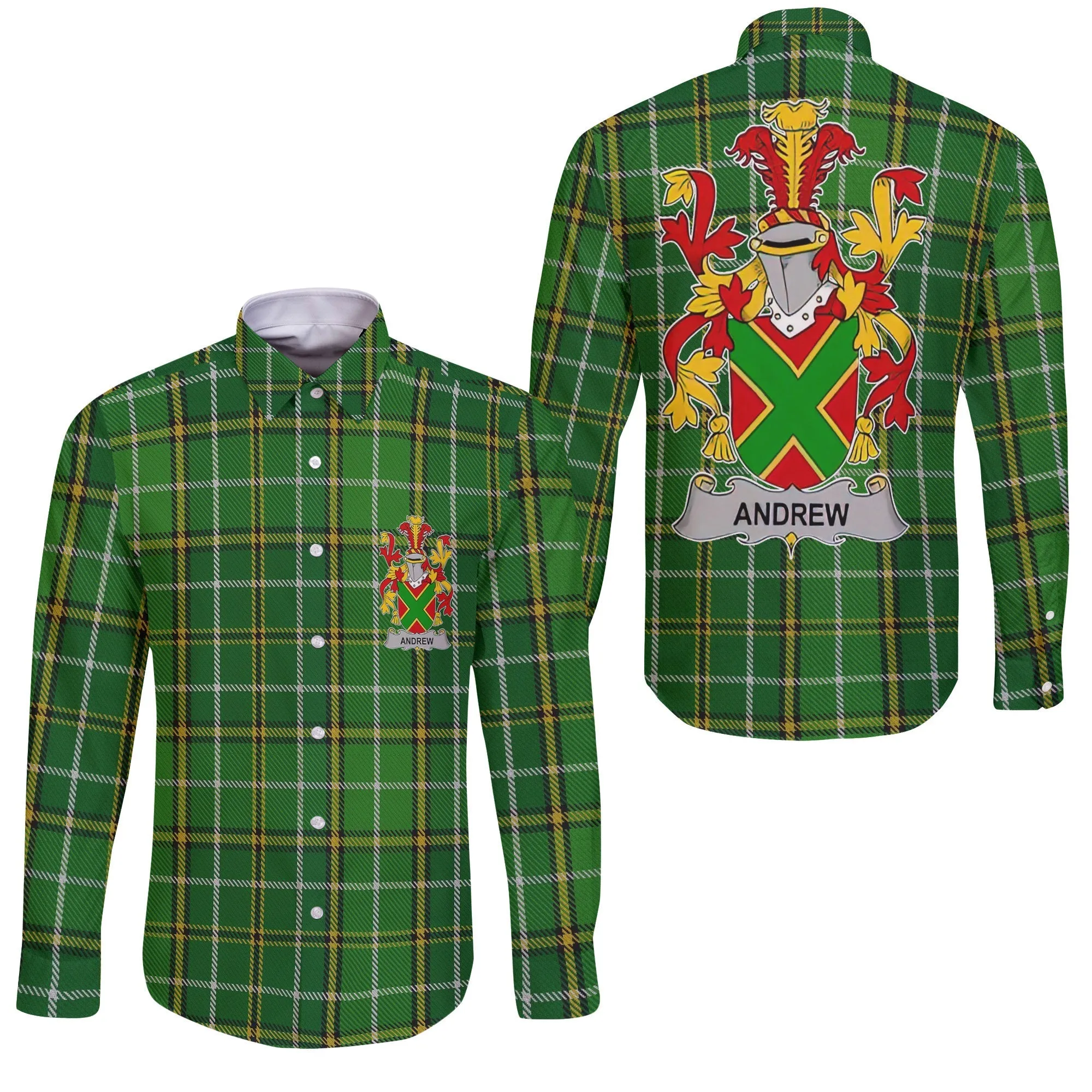 Andrew Long Sleeve Button Shirts Crest And National Plaid Style