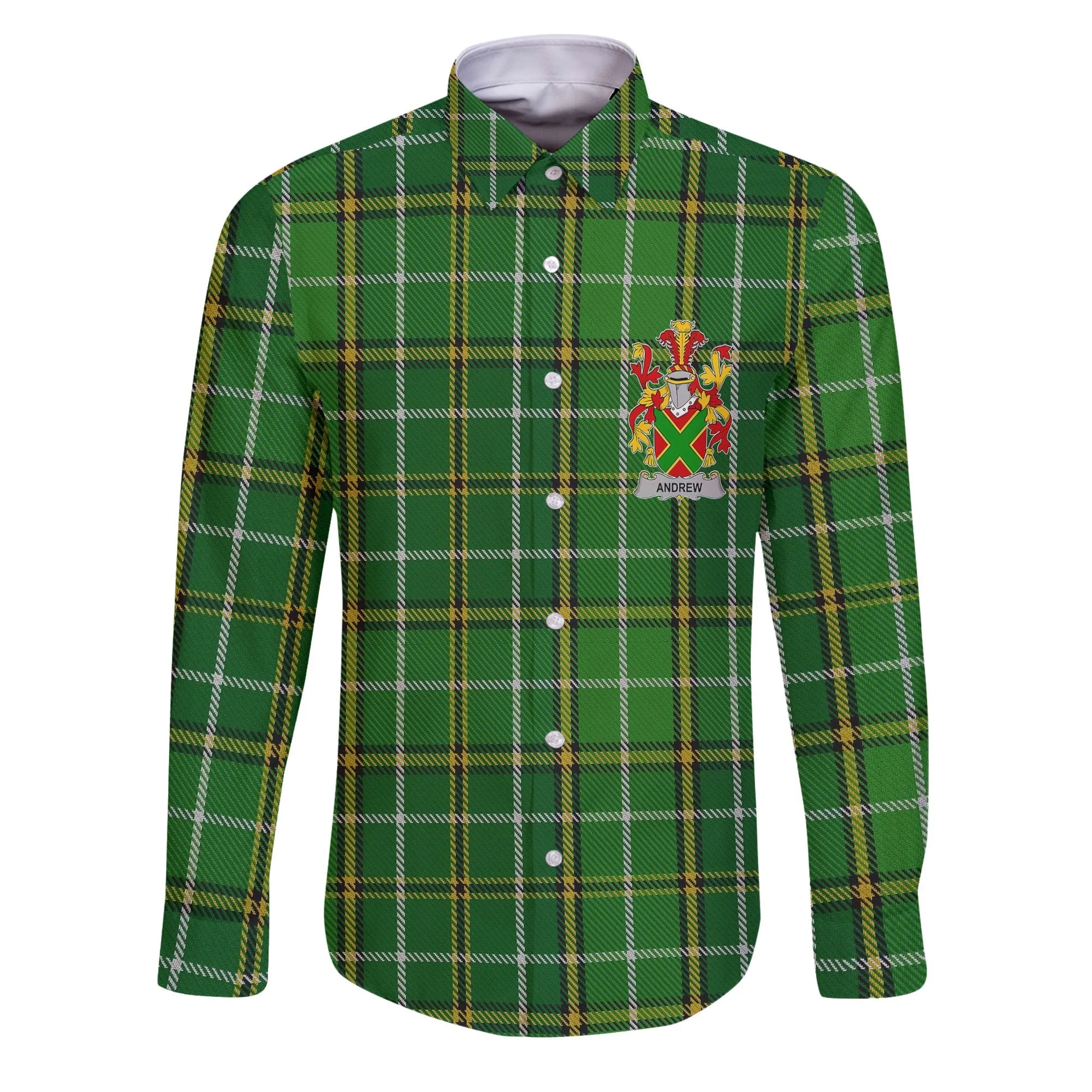 Andrew Long Sleeve Button Shirts Crest And National Plaid Style