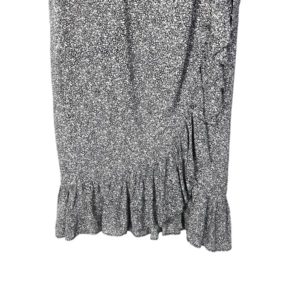 ANINE BING Lucky Speckled Print Ruffled True Wrap Skirt Size Medium US 6