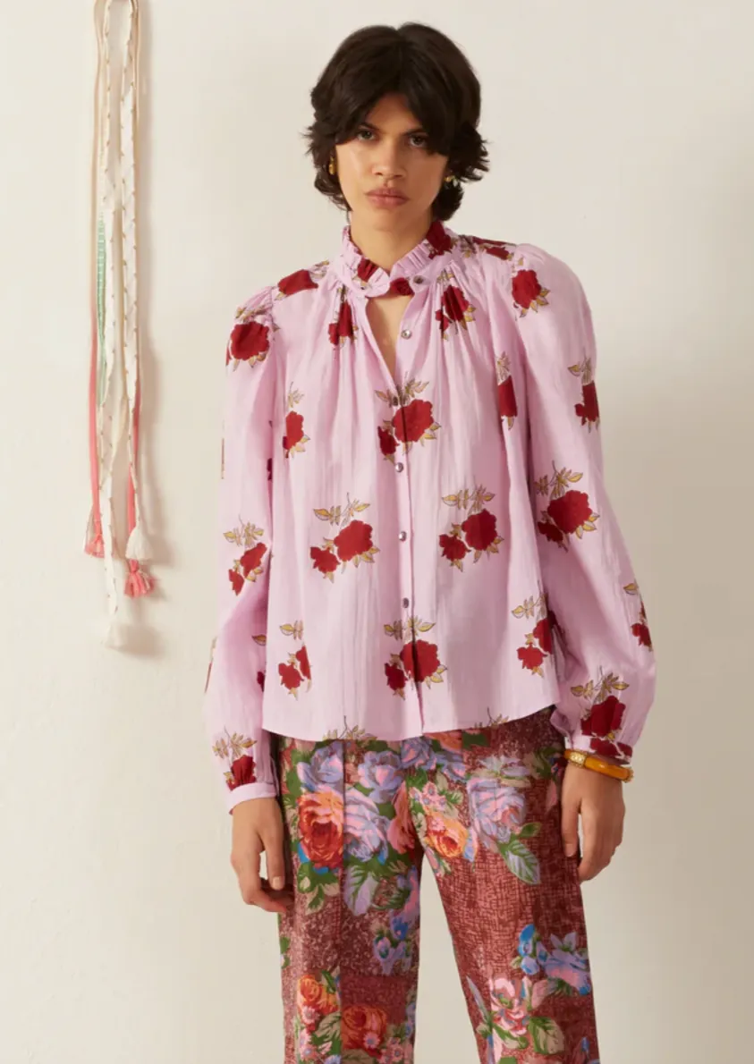 Annabel Ruby Rosette Shirt, Pink Ruby