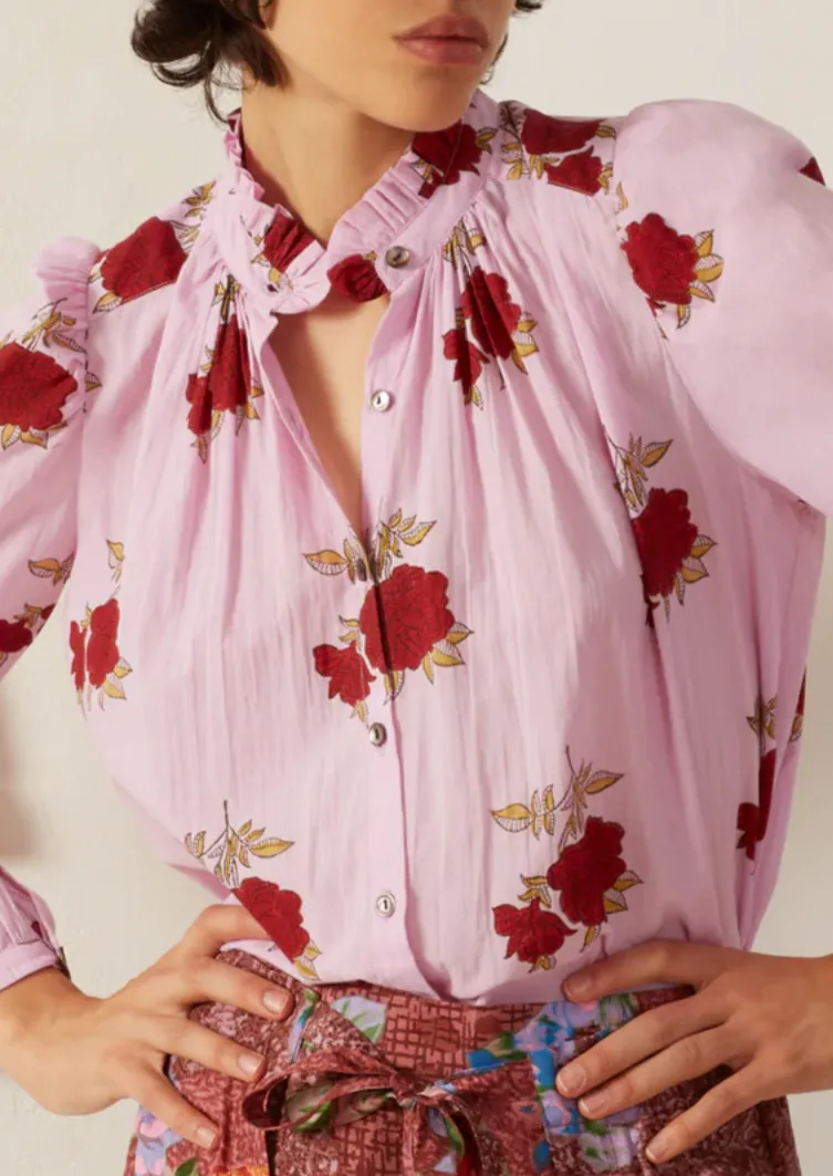 Annabel Ruby Rosette Shirt, Pink Ruby
