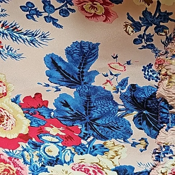 Anthropologie Plenty By Tracy Reese Multicolored Floral Print Silk Skirt-Size 10