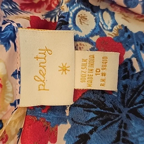 Anthropologie Plenty By Tracy Reese Multicolored Floral Print Silk Skirt-Size 10