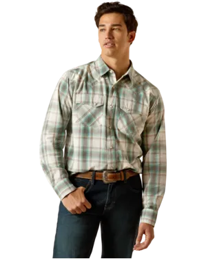 ARIAT MENS RETRO FIT PLAID LONG SLEEVE