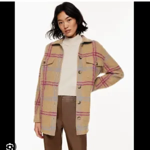 Aritzia Wilfred Free The Ganna Shirt Jacket Pink XXS Wool Plaid