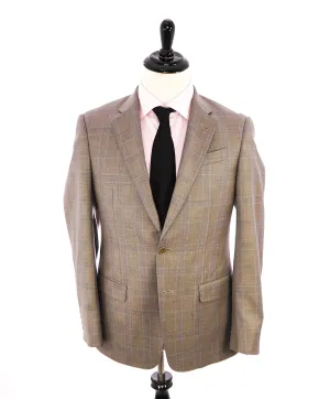 ARMANI COLLEZIONI - “G Line” Beige & Blue Plaid Check Textured Blazer - 38R